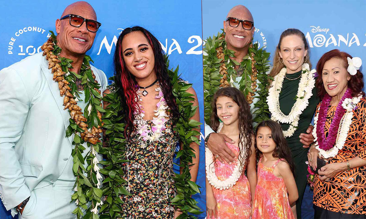 Johnson's two daughters to voice actors at "Moana 2" premiere: Surprise for fans