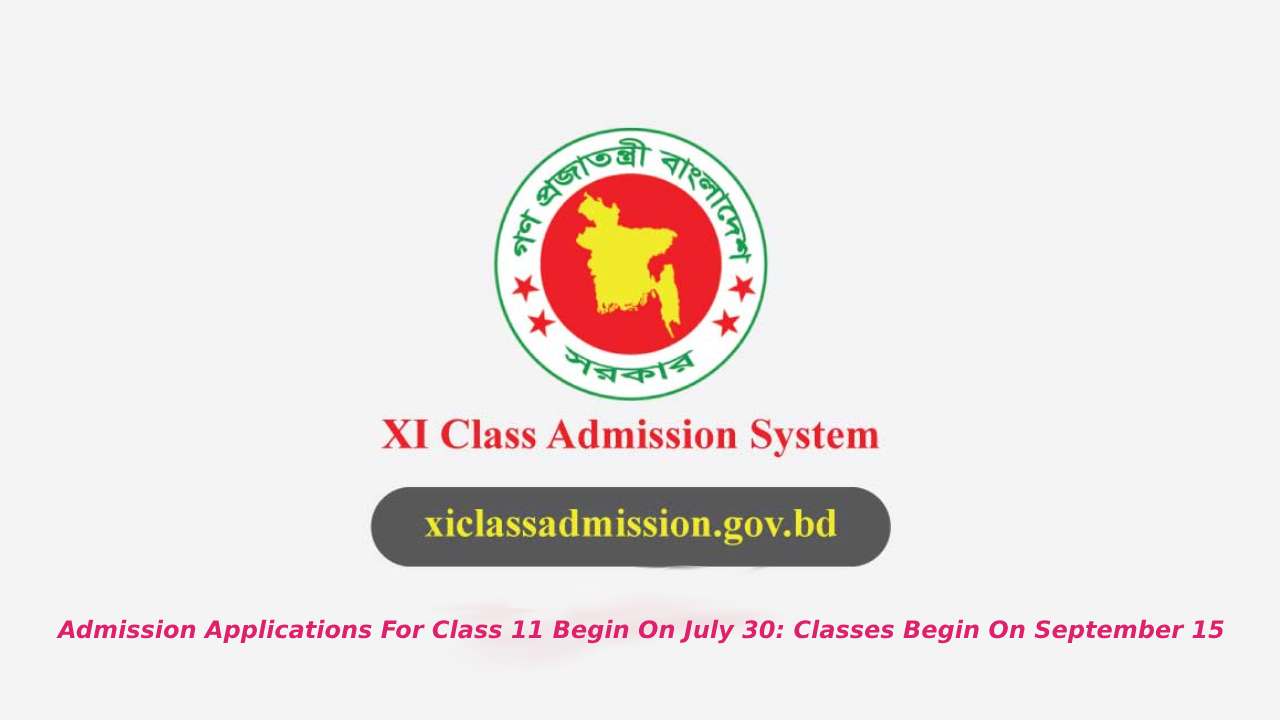 Class XI Admission 2025 Online Application Procedure and Schedule